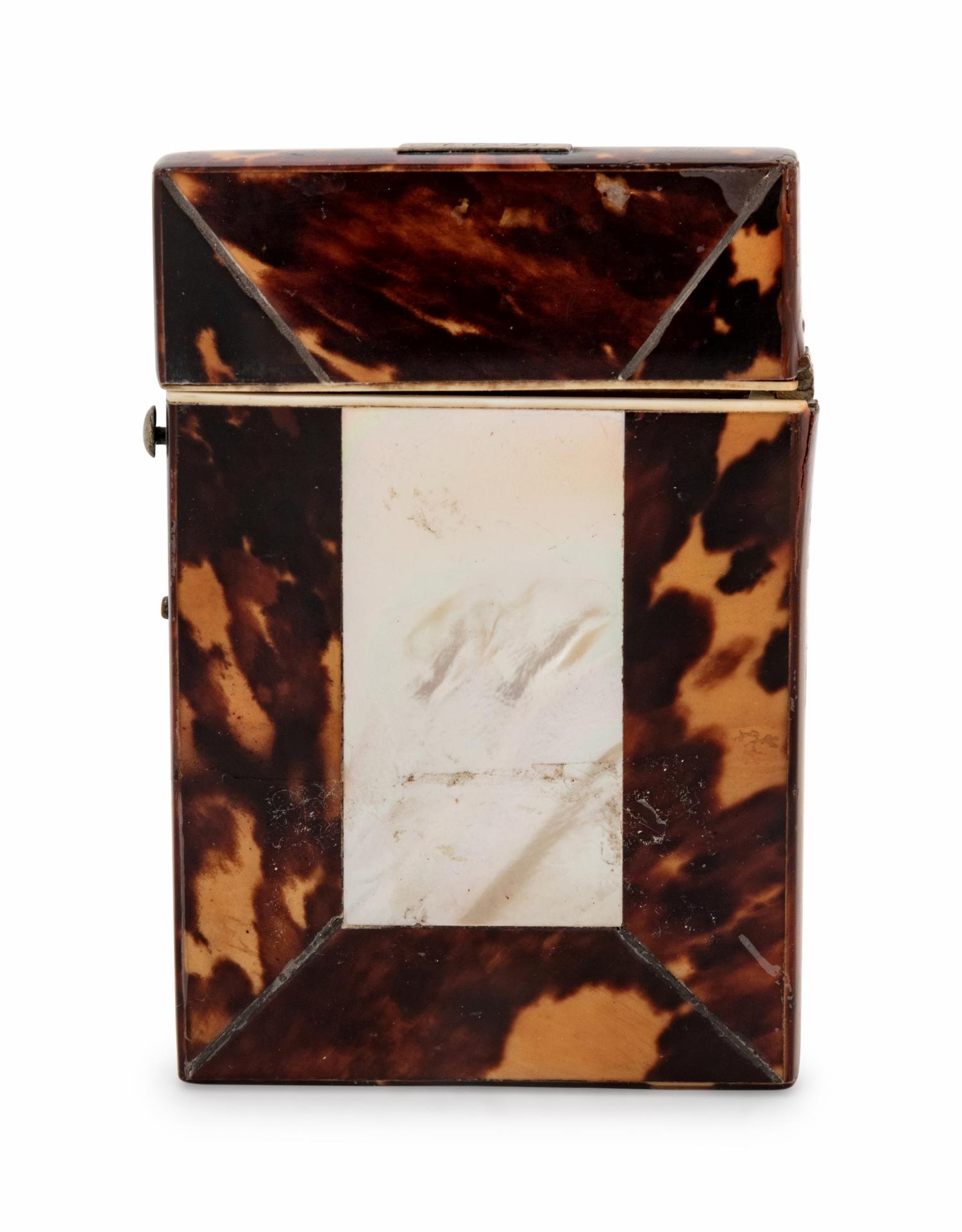 An English Tortoise Shell and Mother-of-Pearl Mounted Card Case