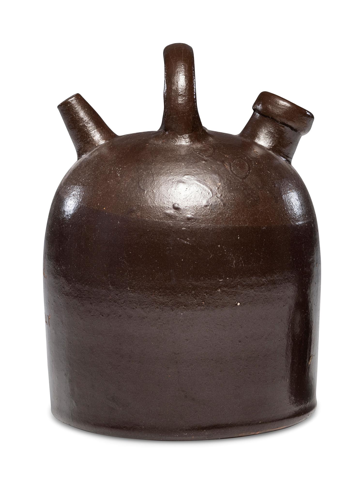 A 'Garfield and Arthur' Presidential Campaign Albany Slip-Glazed Harvest or Field Jug