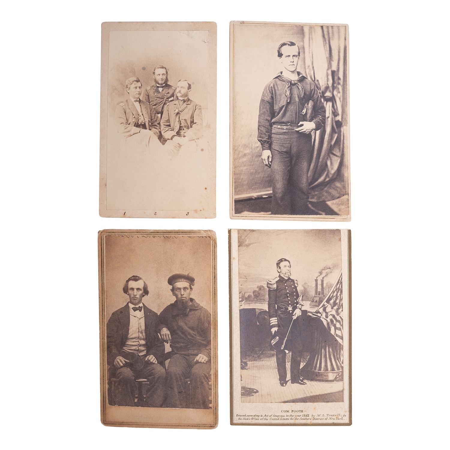 [CIVIL WAR]. A group of 4 CDVs of naval subjects, some identified, incl. Commodore Andrew Hull Foote.