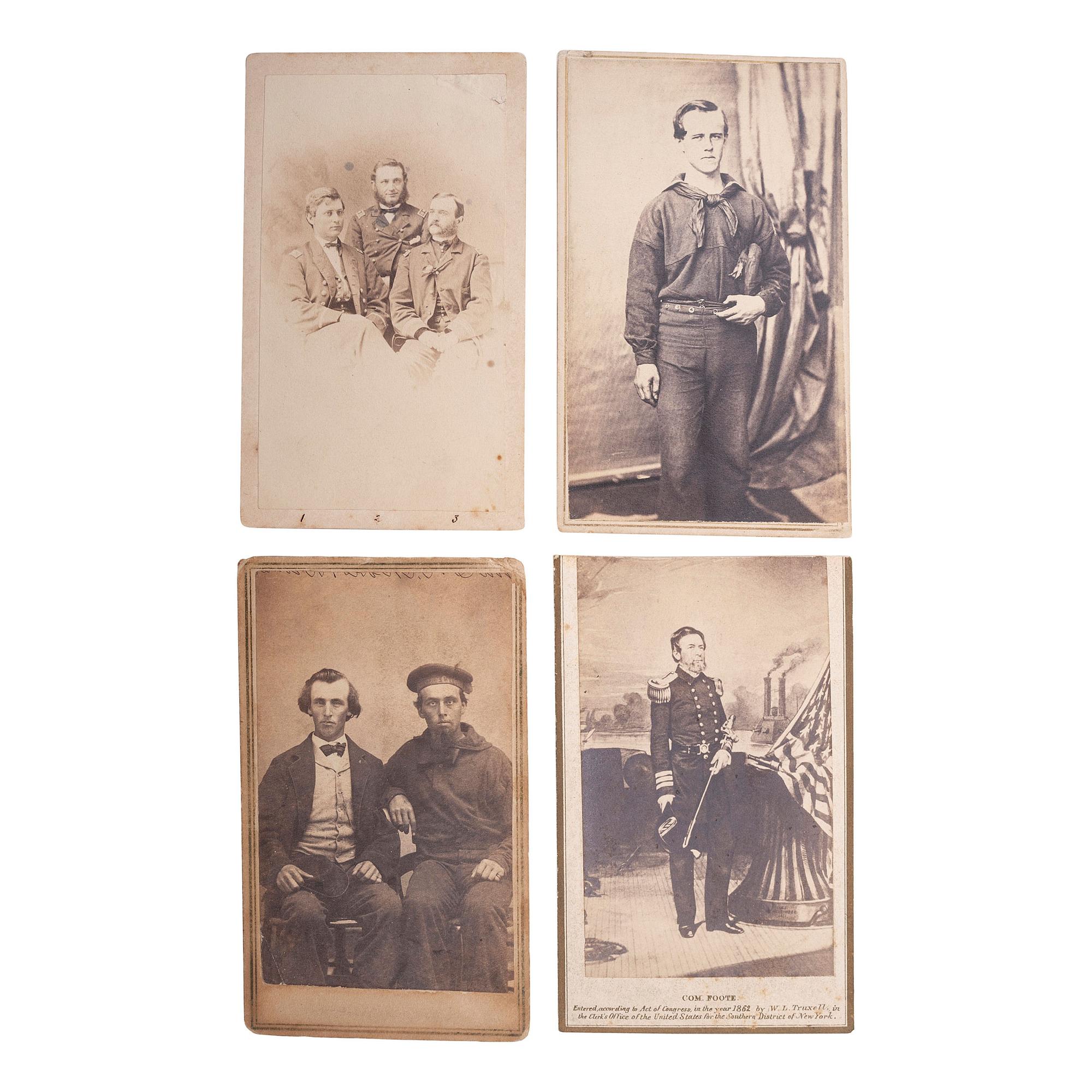 [CIVIL WAR]. A group of 4 CDVs of naval subjects, some identified, incl. Commodore Andrew Hull Foote.