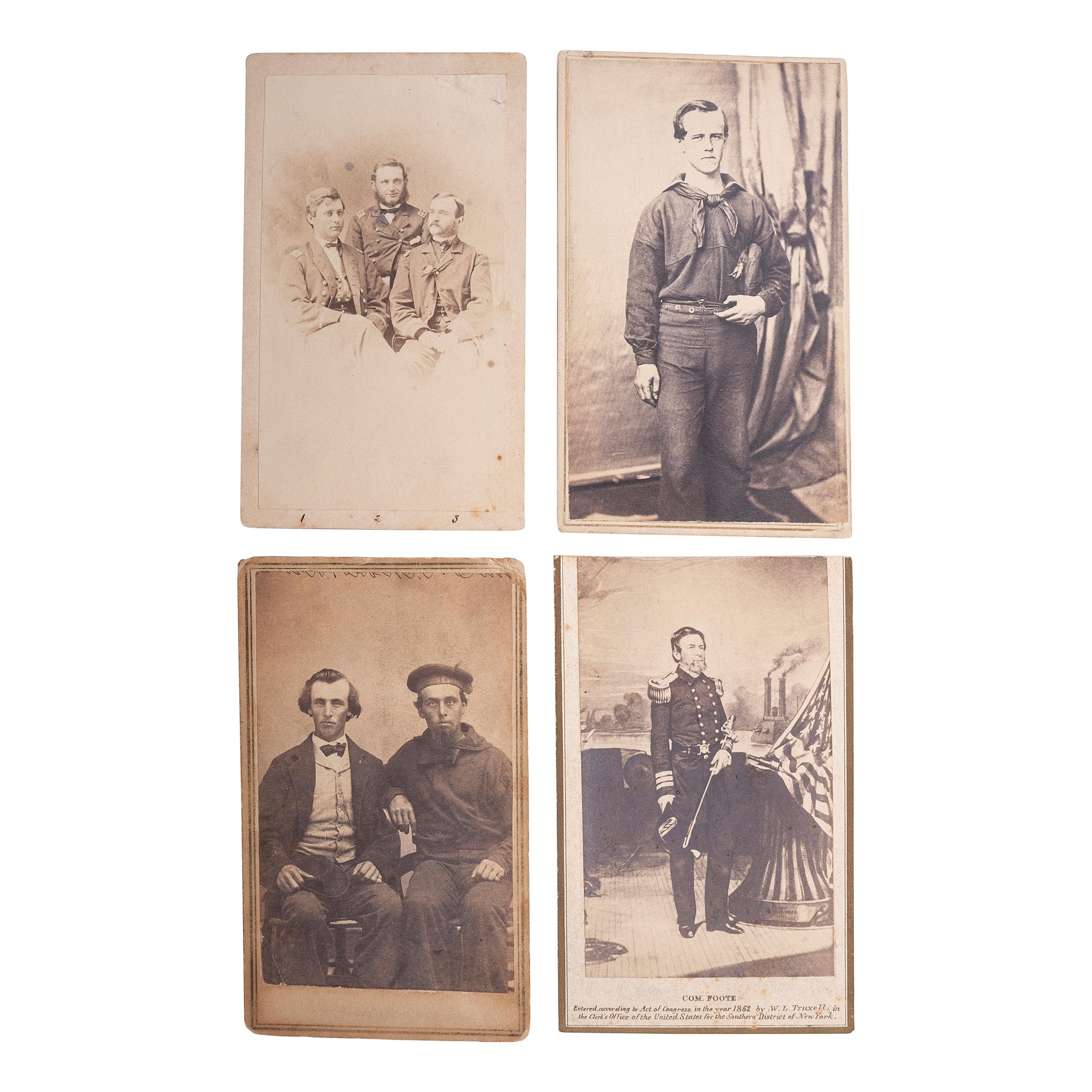[CIVIL WAR]. A group of 4 CDVs of naval subjects, some identified, incl. Commodore Andrew Hull Foote.