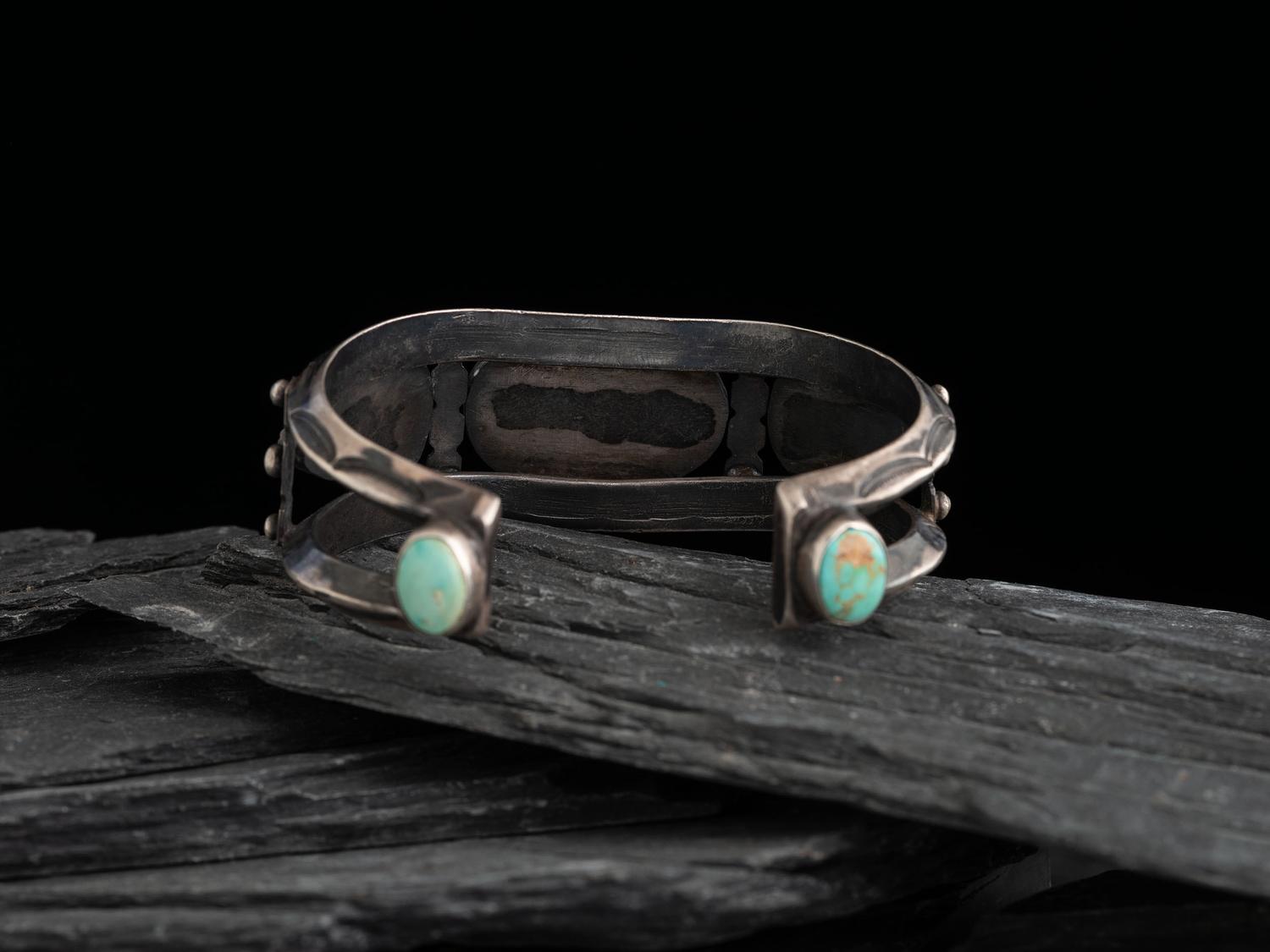 Navajo Silver and Turquoise Cuff Bracelet