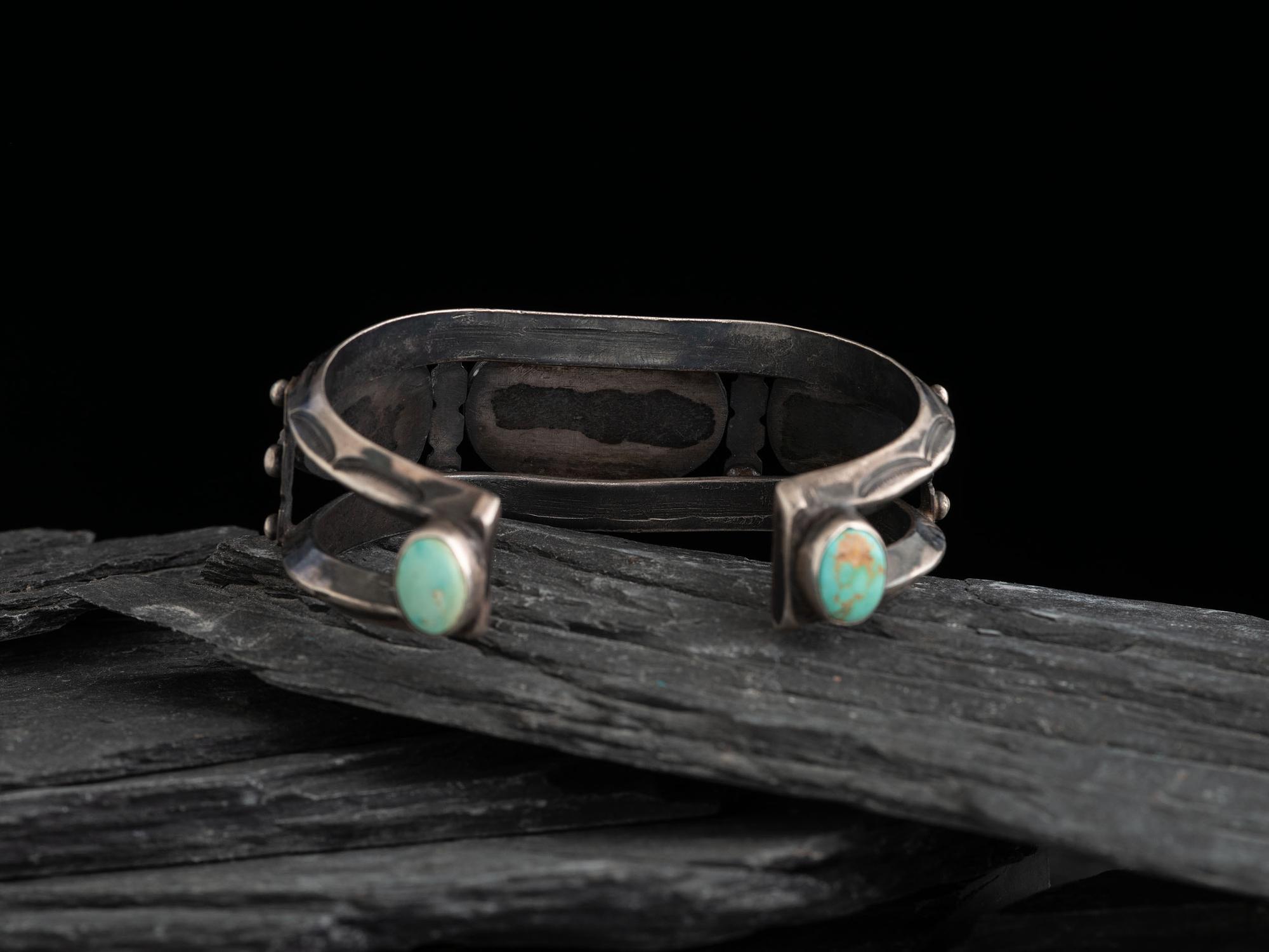 Navajo Silver and Turquoise Cuff Bracelet