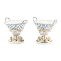 A Pair of German Porcelain Baskets