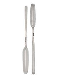 Two George III Silver Marrow Scoops