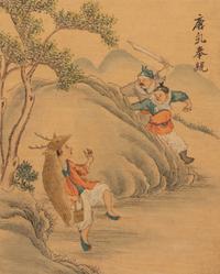 Six Chinese Ink and Color Paintings on Silk