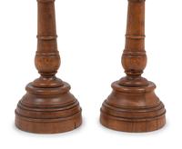 A Pair of French Olivewood "Pique Cierge" Candlesticks