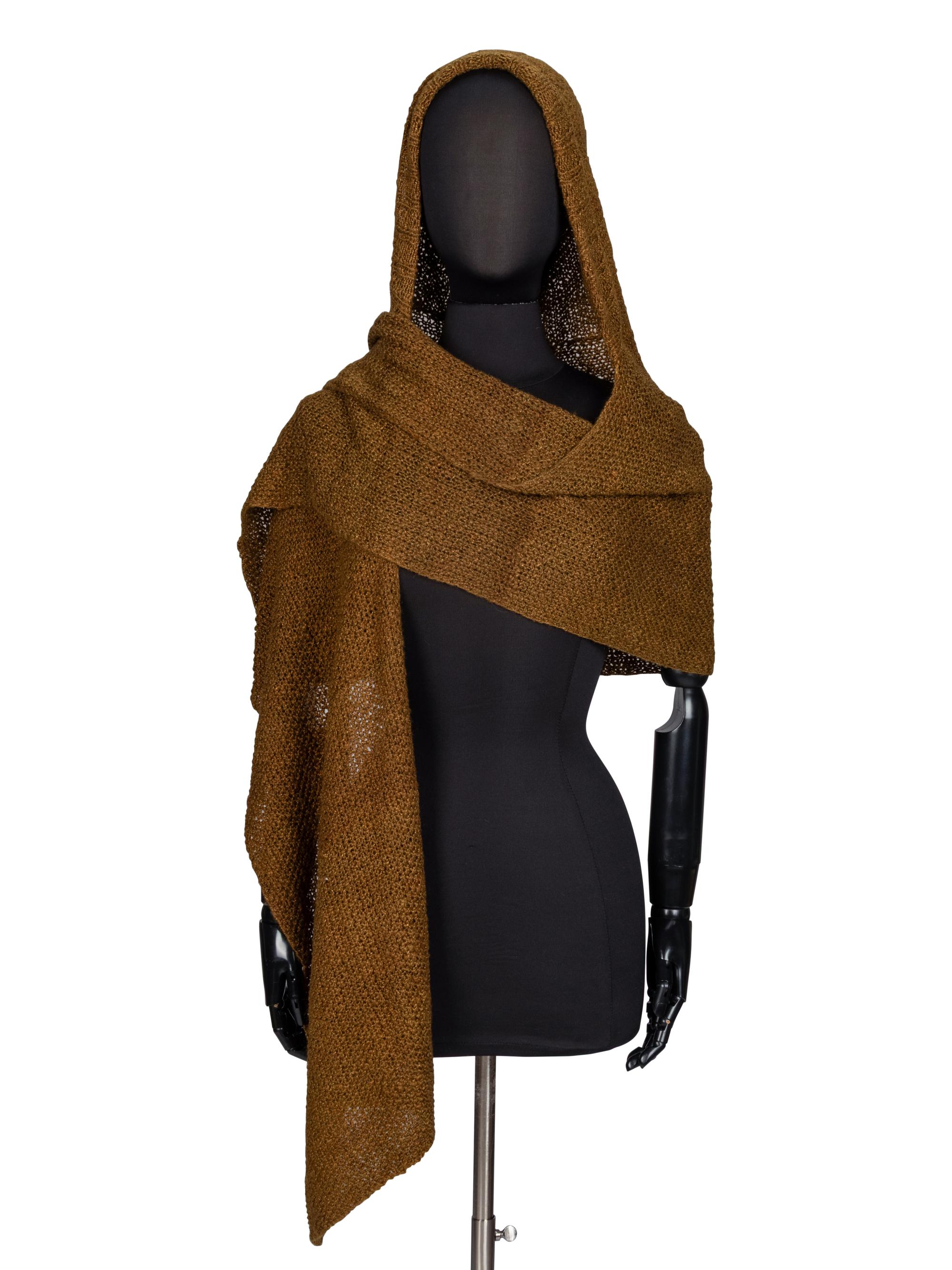 Important Sea Silk Knit Hooded Scarf