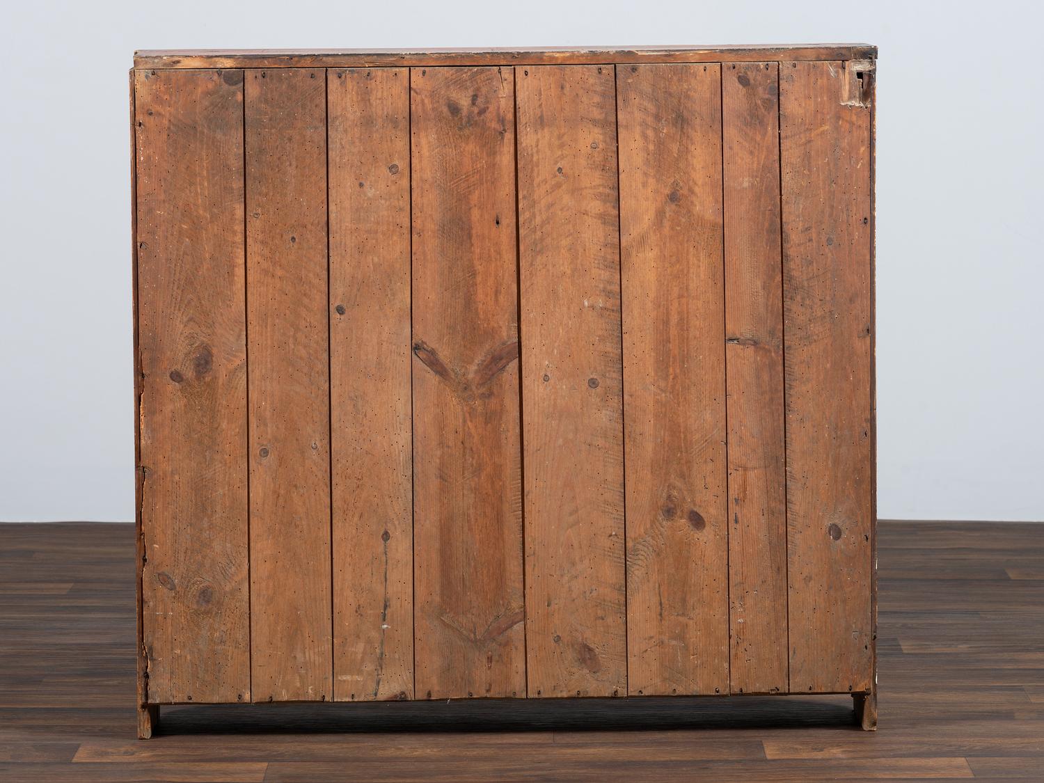 A Country Grain-Painted and Parcel Gilt Pine Apothecary Chest