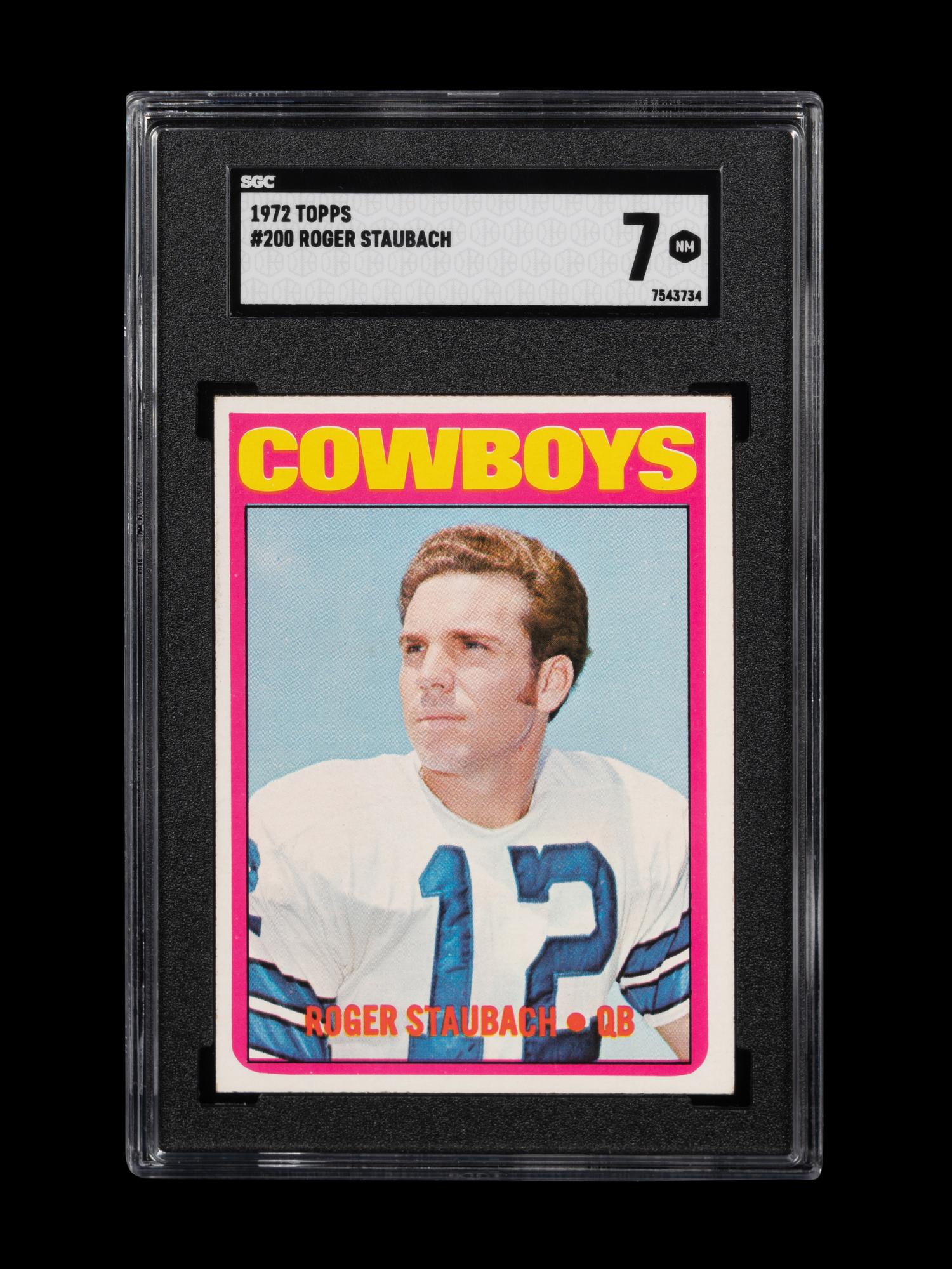 A 1972 Topps Roger Staubach Rookie Football Card No. 200 (SGC 7 NM)