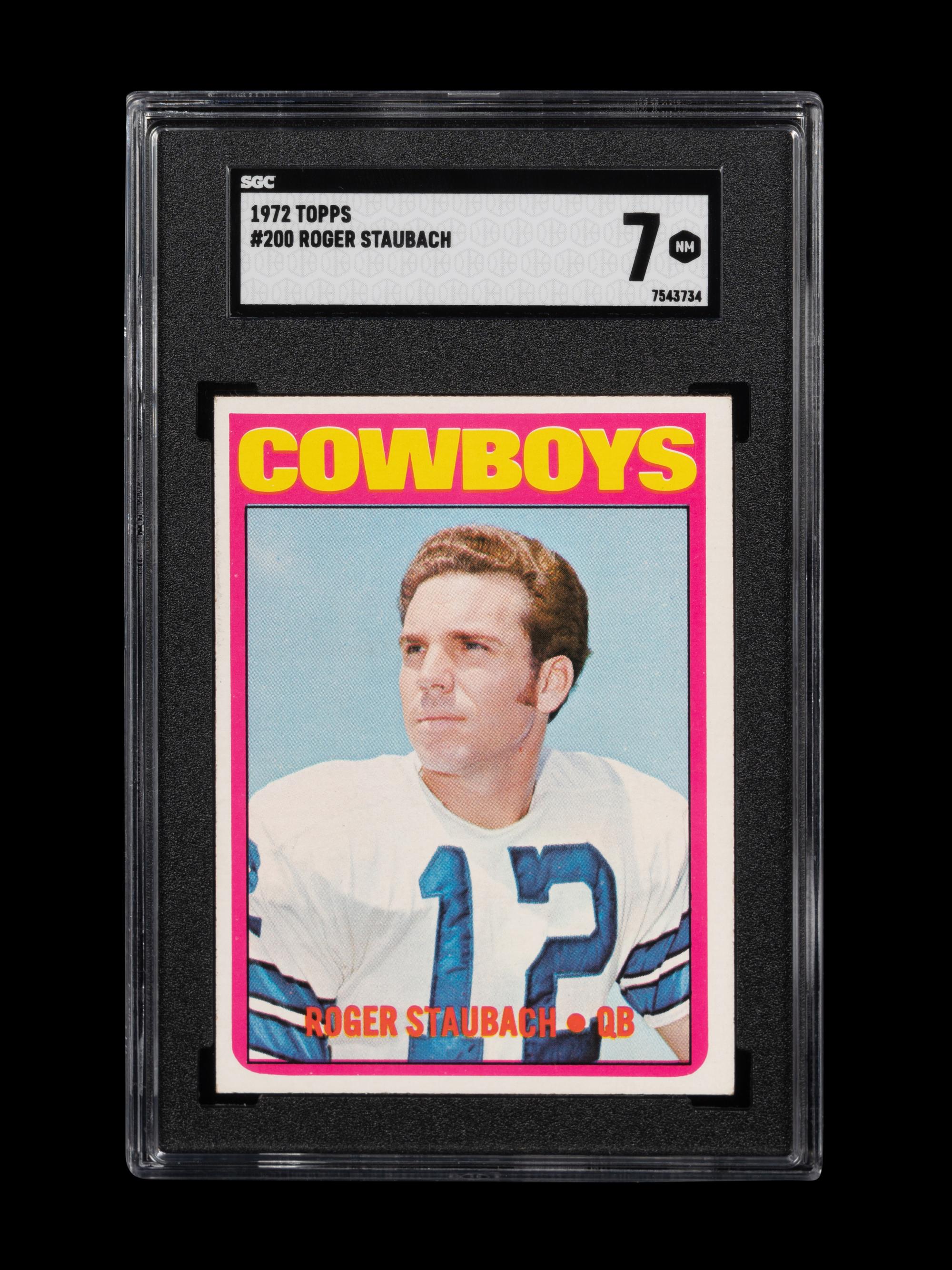 A 1972 Topps Roger Staubach Rookie Football Card No. 200 (SGC 7 NM)