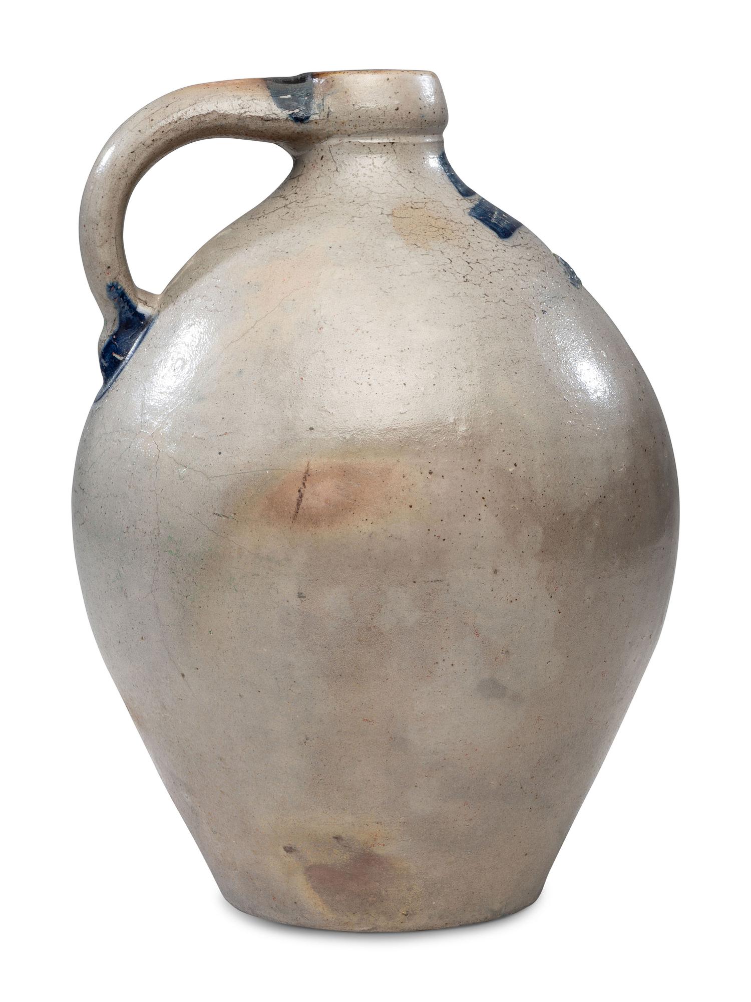 An E.H. Merrill Three-Gallon Stoneware Jug with Applied Eagle