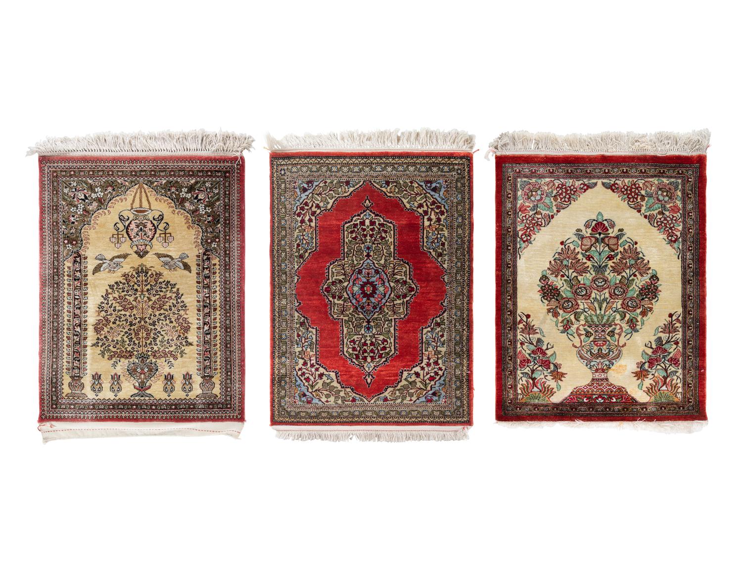 Three Qum Silk Mats
