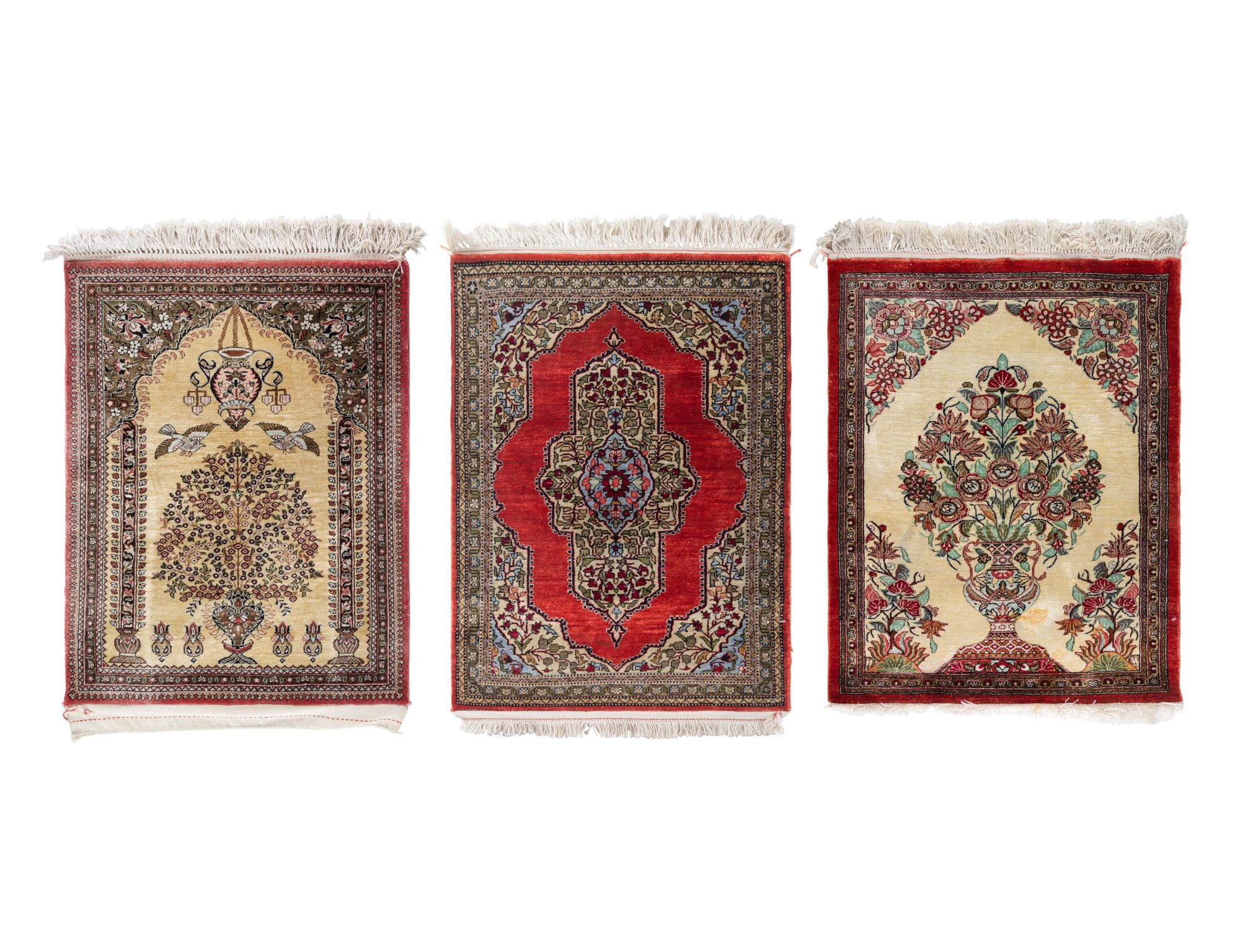 Three Qum Silk Mats