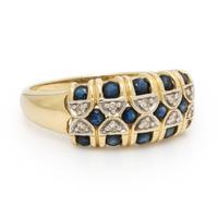 Yellow Gold, Sapphire, and Diamond Ring