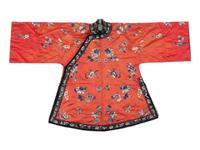 Three Apricot Ground Embroidered Silk Lady's Articles