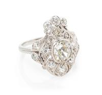 A Platinum and Diamond Ring, 5.40 dwts.