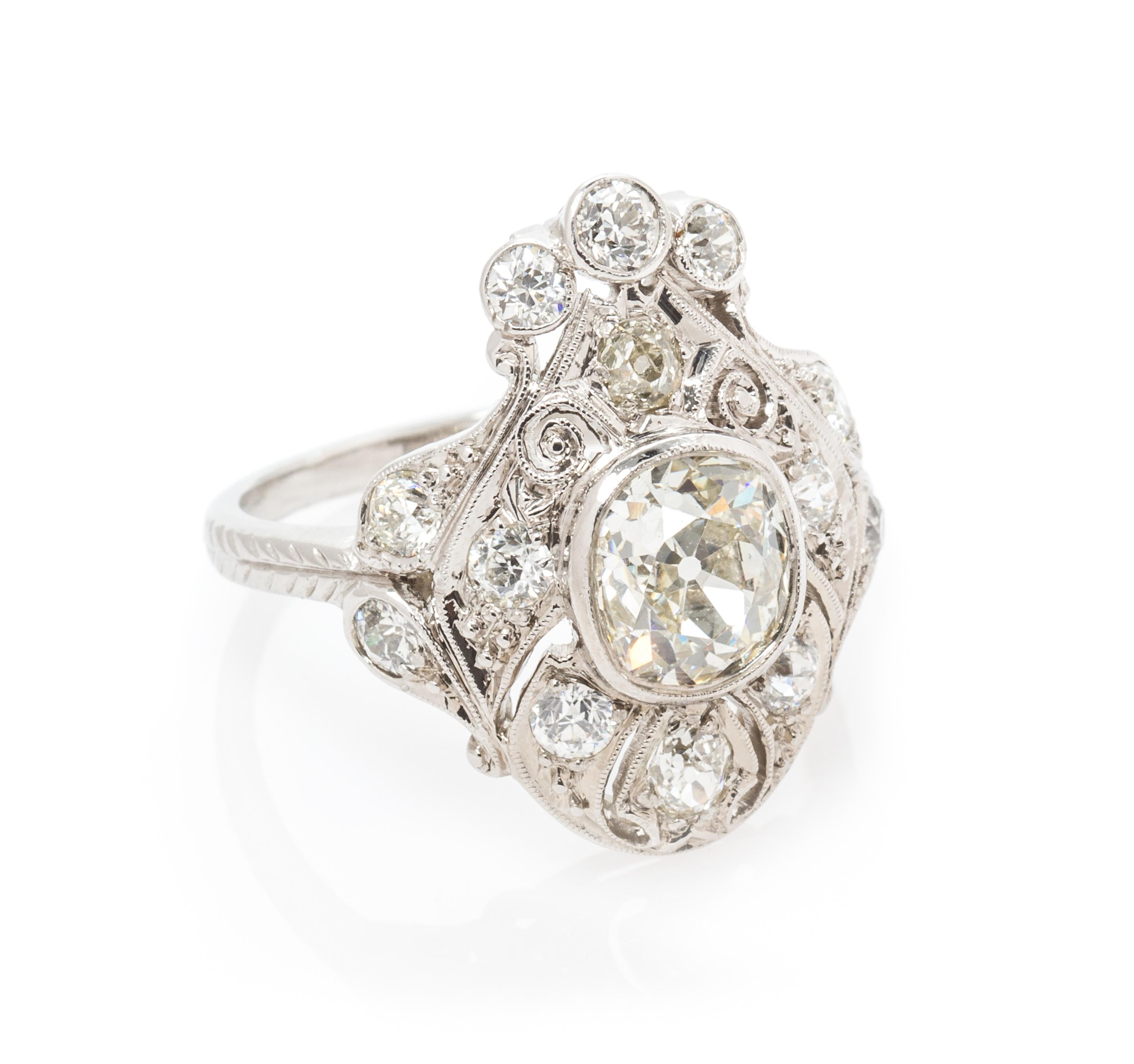 A Platinum and Diamond Ring, 5.40 dwts.