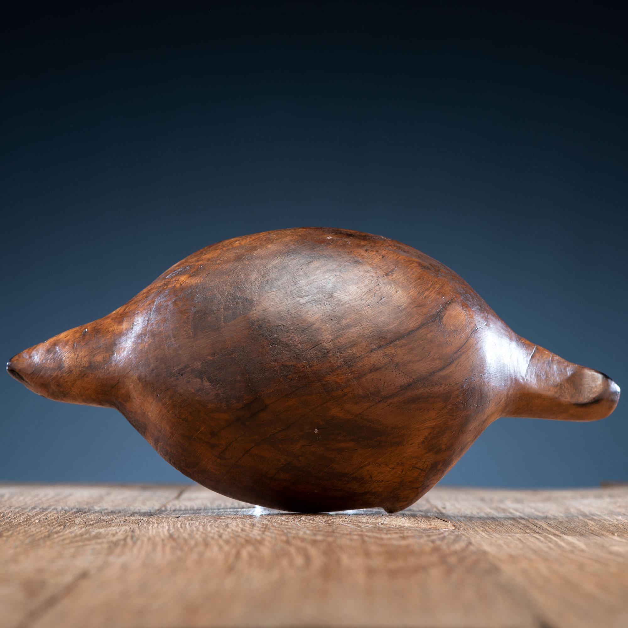 Ho Chunk (Winnebago) Bird Effigy Burl Wood Bowl