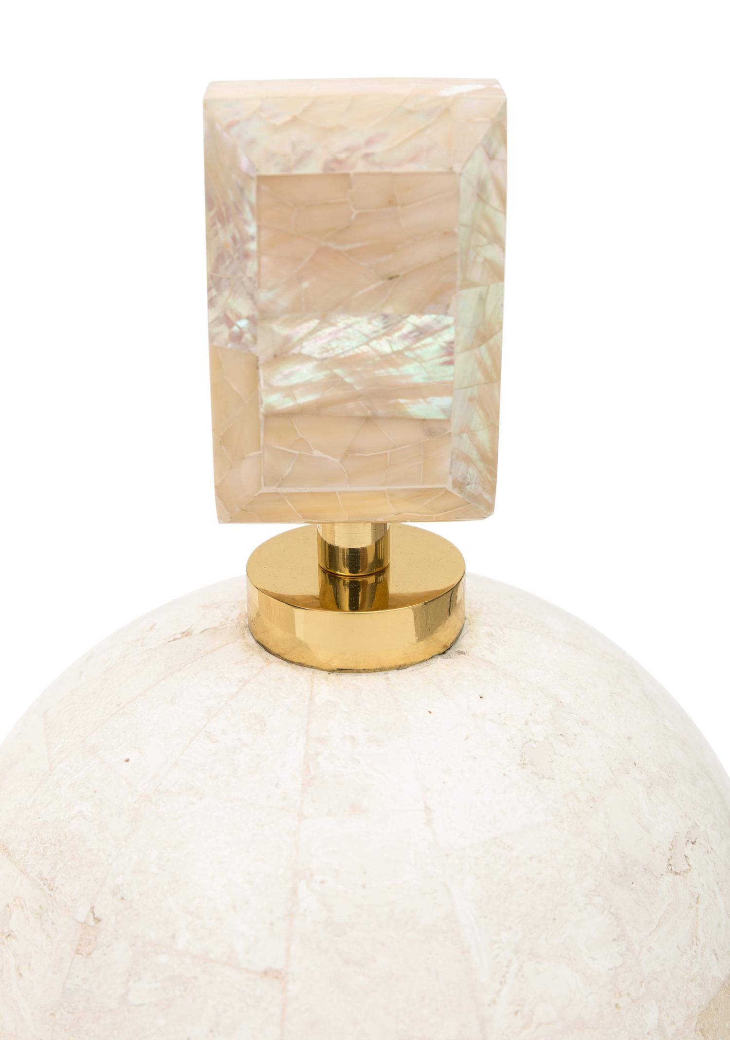 A Pair of Tessellated Stone and Shell Factice Bottles