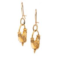 ETRUSCAN REVIVAL, YELLOW GOLD EARRINGS