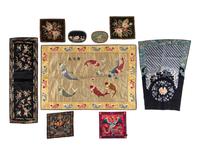 Nine Chinese Embroidered Silk Panels
