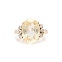 YELLOW SAPPHIRE AND DIAMOND RING