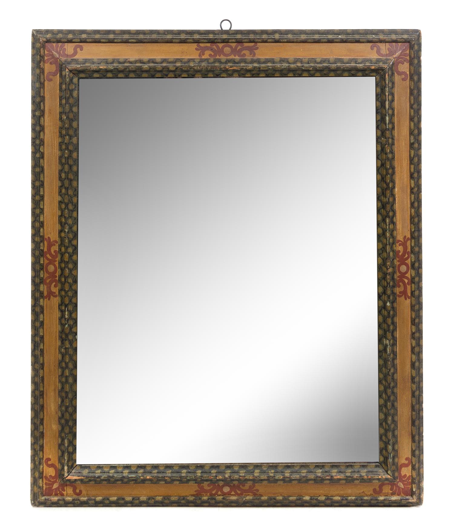An Italian Style Painted Mirror Height 45 x width 37 1/2 inches. — LATE 19TH/EARLY 20TH CENTURY