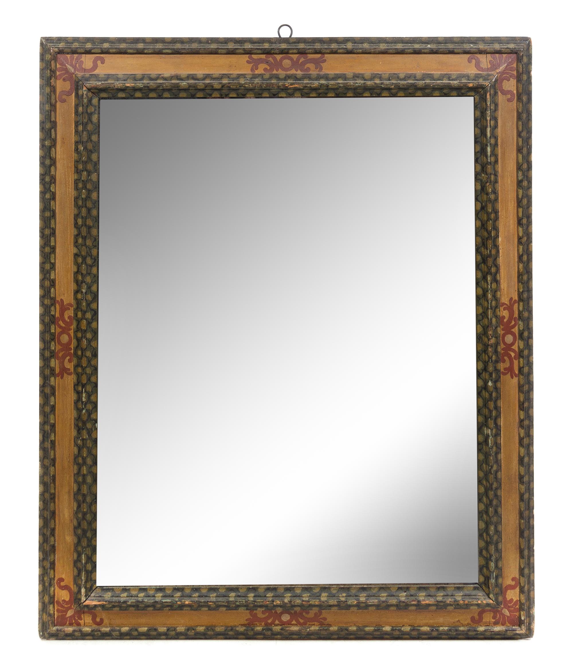 An Italian Style Painted Mirror Height 45 x width 37 1/2 inches. — LATE 19TH/EARLY 20TH CENTURY