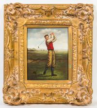 Artist Unknown, (20th century), Golfers (a pair of works)