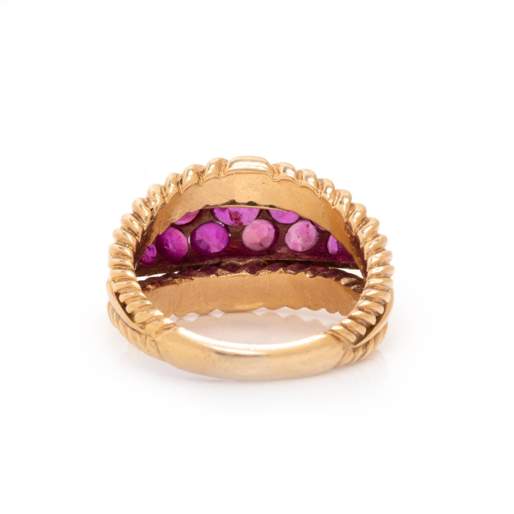 CHERNY, YELLOW GOLD AND RUBY RING