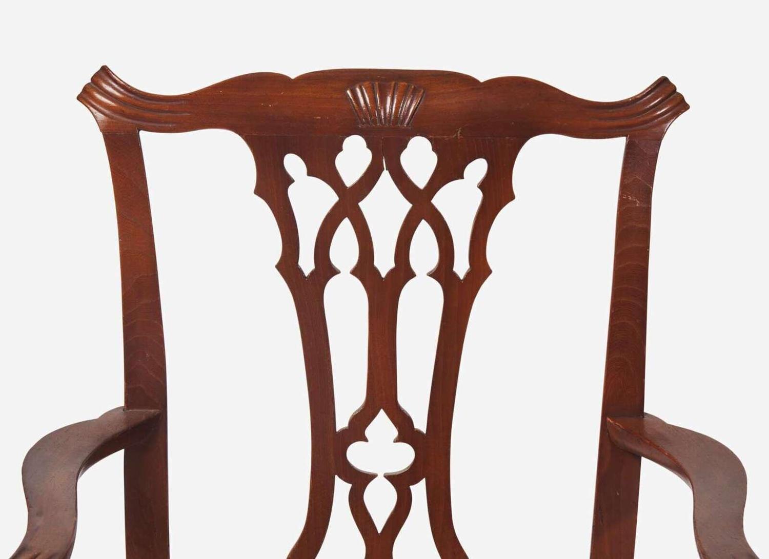 A Chippendale Carved Walnut Armchair