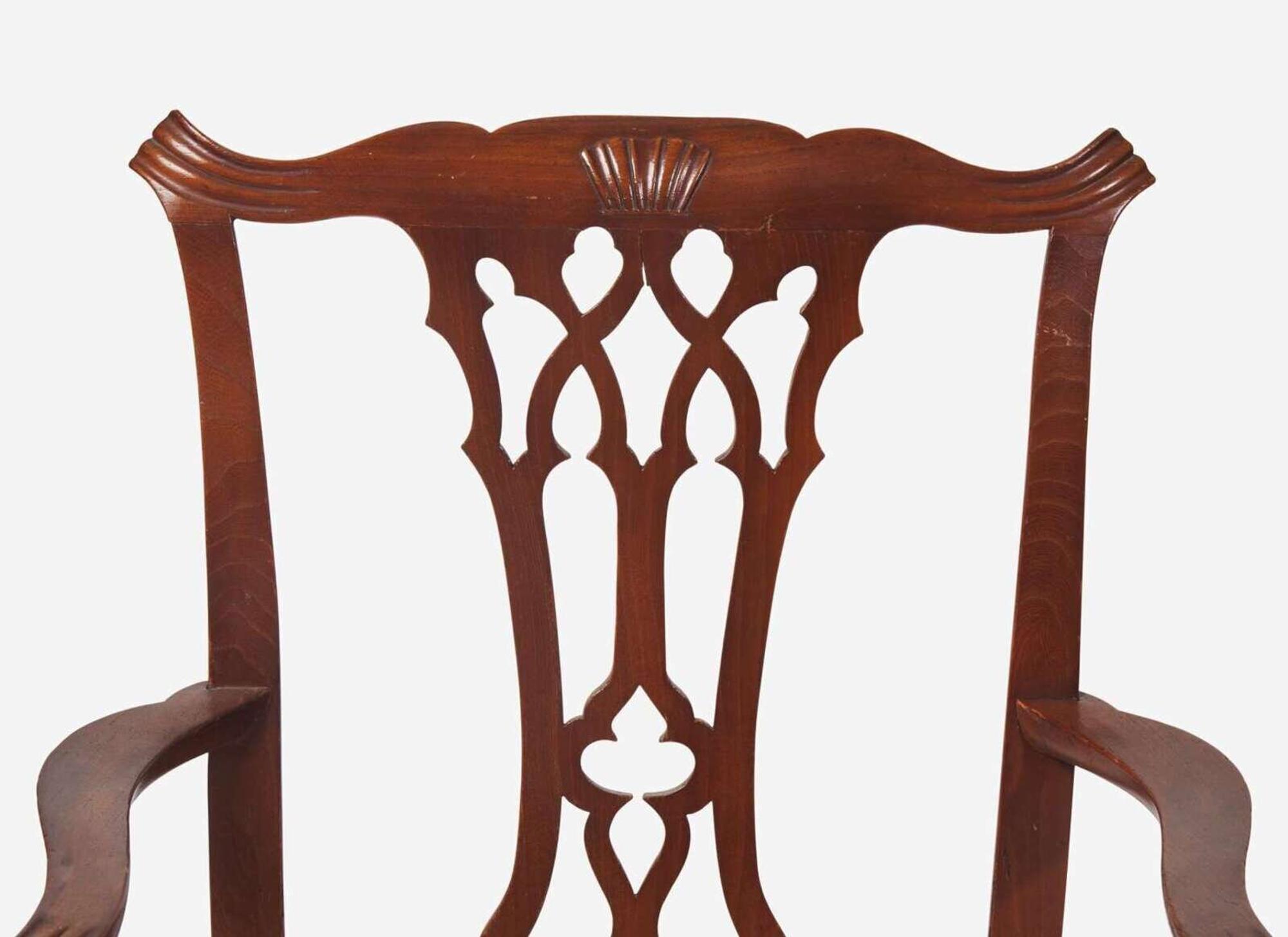 A Chippendale Carved Walnut Armchair