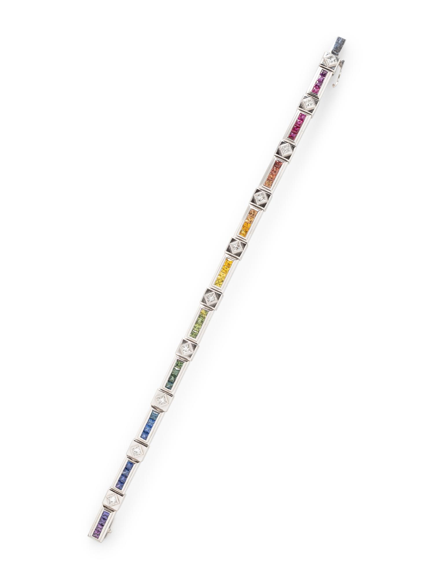 STEPHEN WEBSTER, DIAMOND AND MULTI-COLOR SAPPHIRE BRACELET