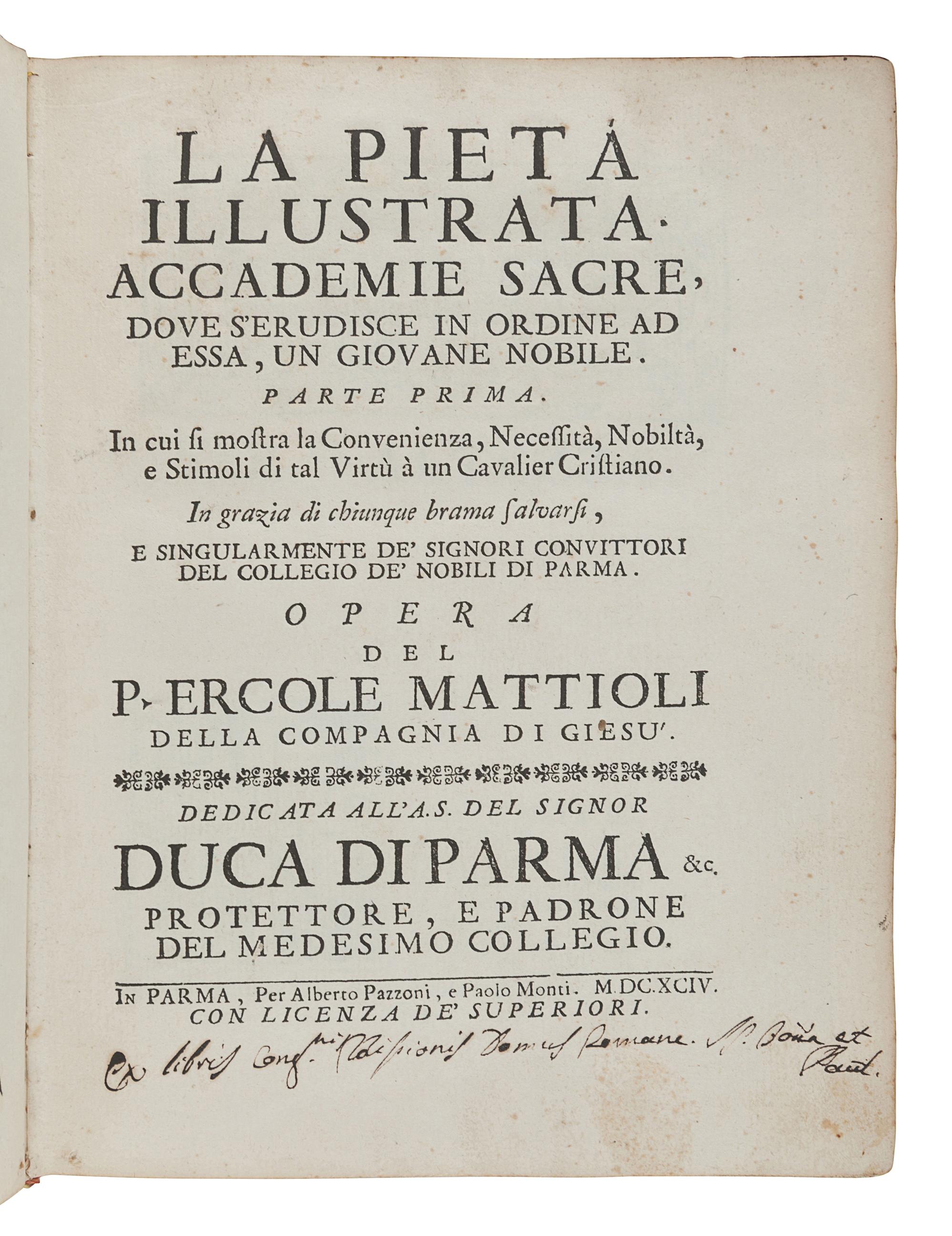[17th CENTURY PRINTING - ITALY]. A group of 5 works, comprising: