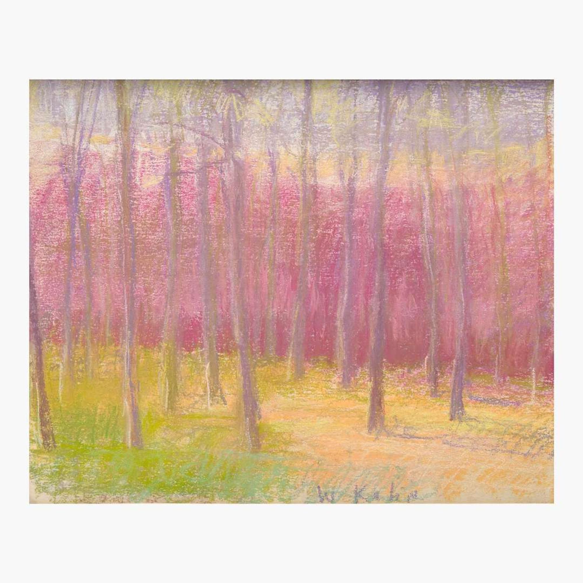 Wolf Kahn (American/German, 1927-2020) Untitled (Row of Trees)