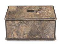 A Tiffany and Co. Silver Mounted Agate Jewelry Casket