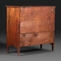 A Country Federal Brown-Stained Pine Two-Drawer Blanket Chest