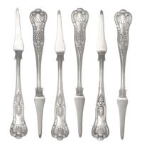 A Set of Ten American Silver-Plate Picks, Gorham Mfg. Co., Providence, RI, each handle with a shell terminal.