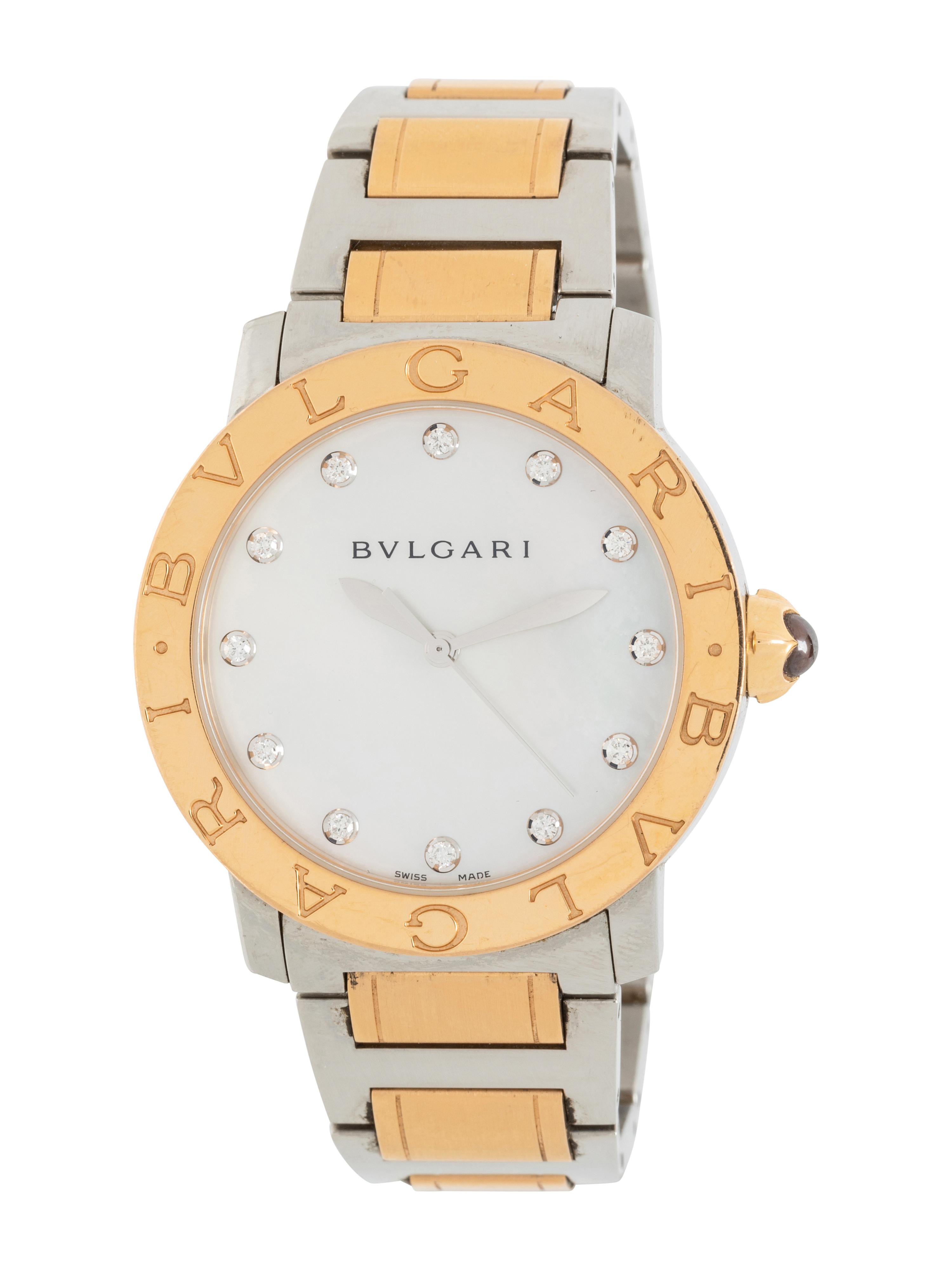 BULGARI, REF. BBL P 37 SG STAINLESS STEEL AND 18K ROSE GOLD WATCH