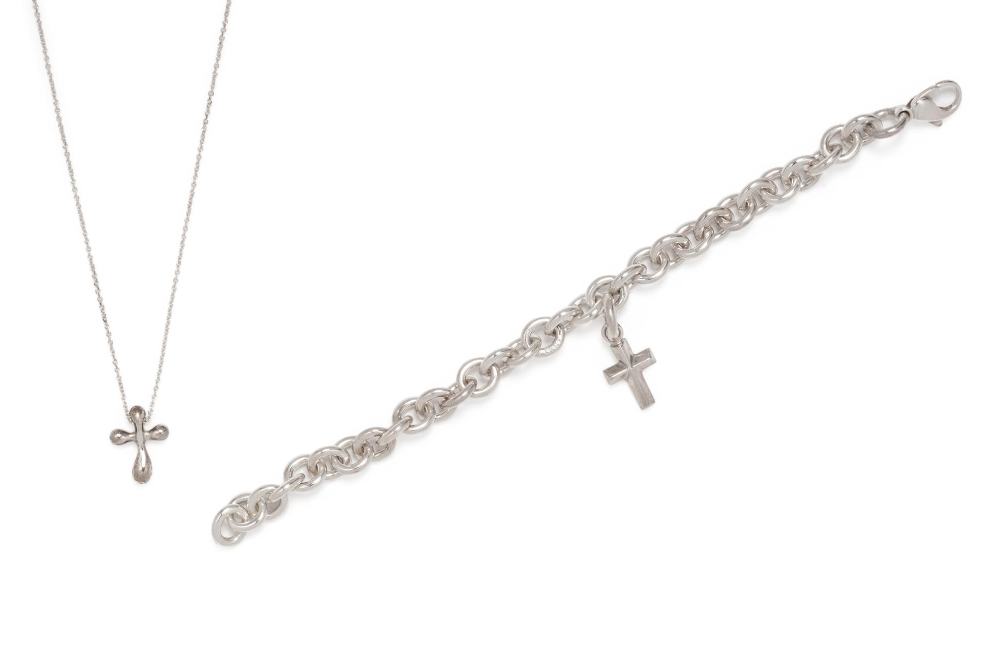 TIFFANY & CO., STERLING SILVER CROSS SET