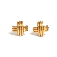 TIFFANY & CO., YELLOW GOLD 'X' EARRINGS
