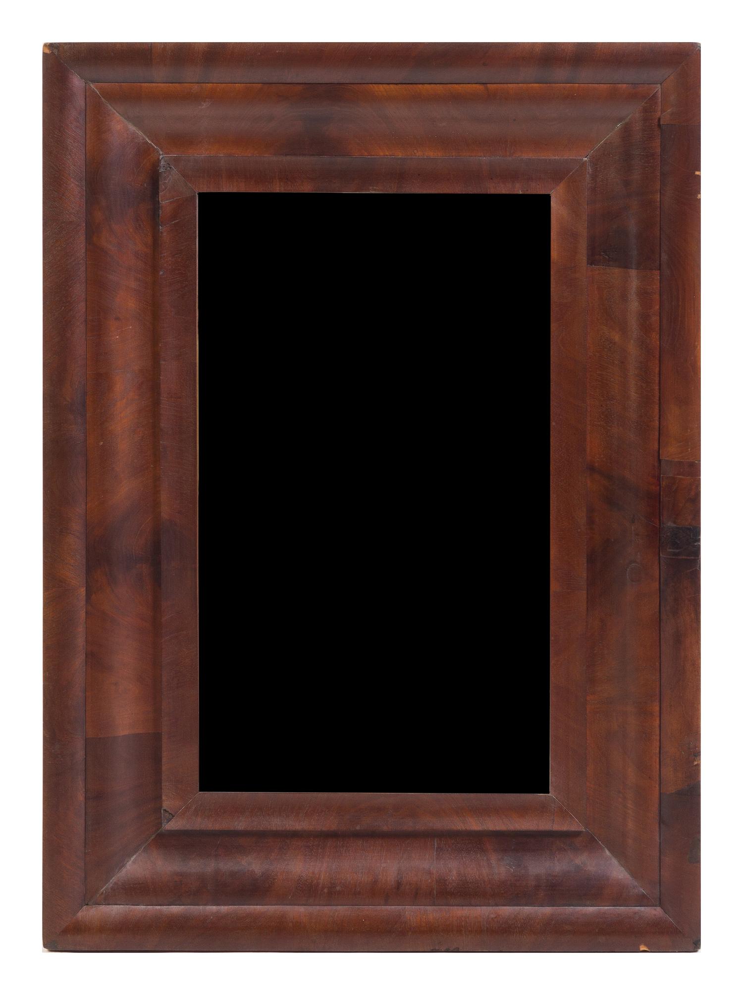 An American Empire Mahogany Mirror Height 32 1/2 x width 23 1/2 inches. — 19TH CENTURY