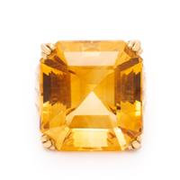 British, Citrine and Yellow Gold Ring