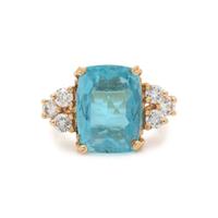 AQUAMARINE AND DIAMOND RING
