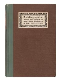 YEATS, William Butler, (1865-1939). Autobiographies. Reveries Over Childhood and Youth and the Trembling of the Veil . New York: The Macmillan Company, 1927.