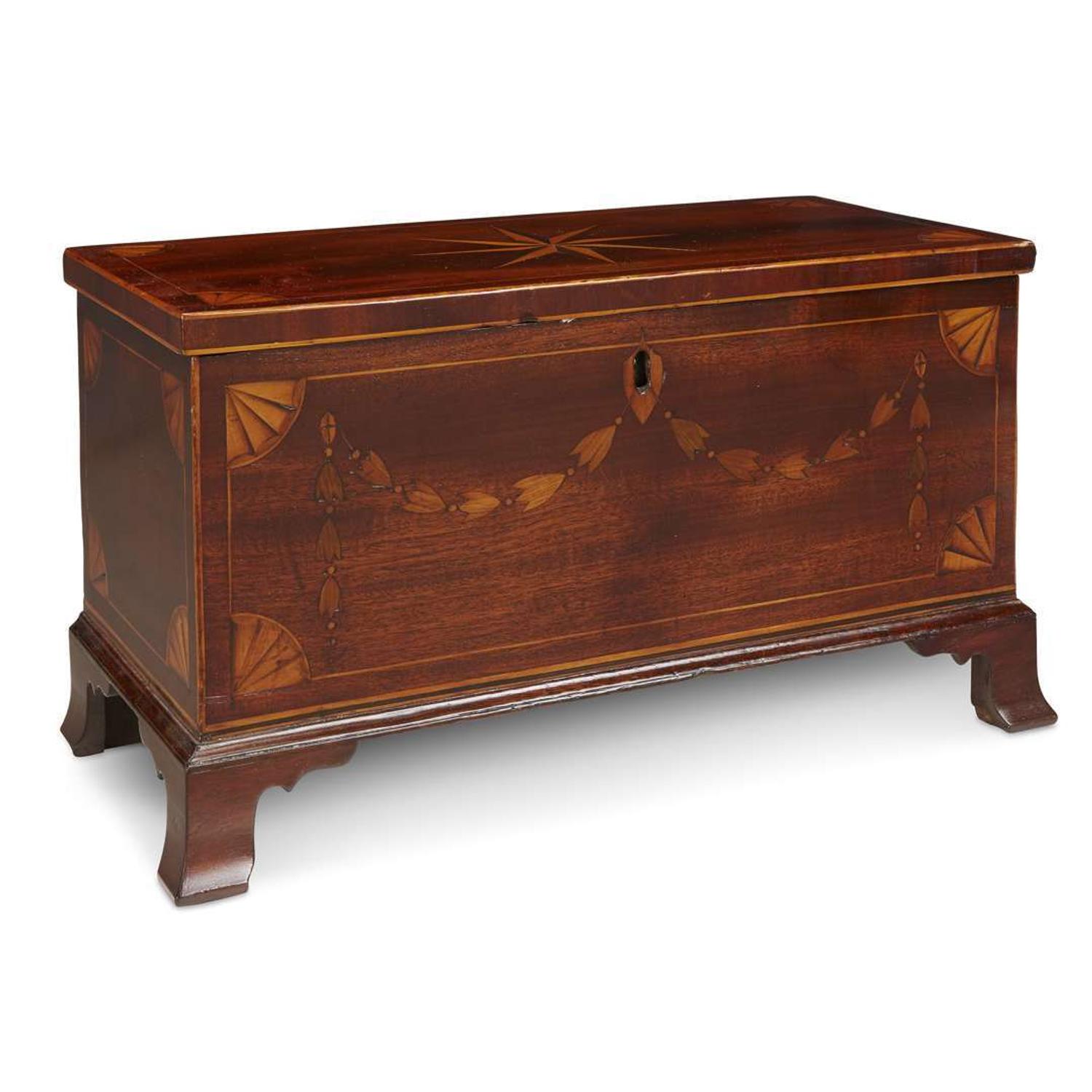 Federal inlaid mahogany miniature chest or document box Mid-Atlantic States, possibly Virginia, circa 1800