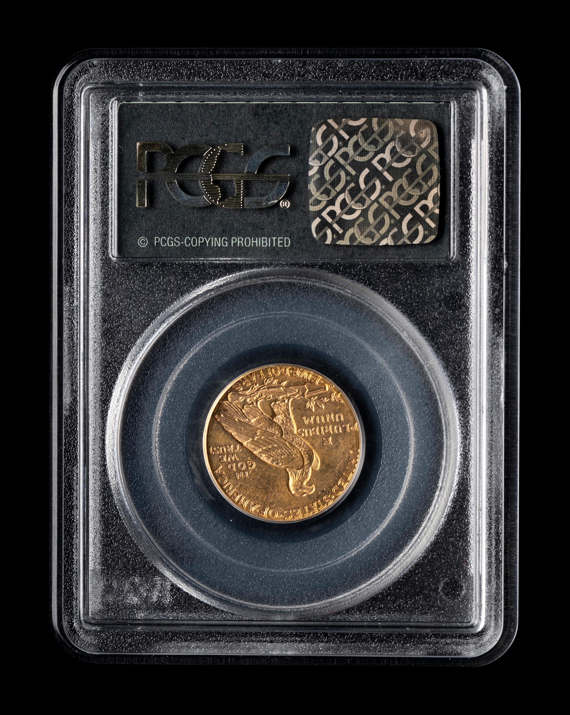 A 1909-D Indian Head $5 Gold Coin (PCGS MS61)