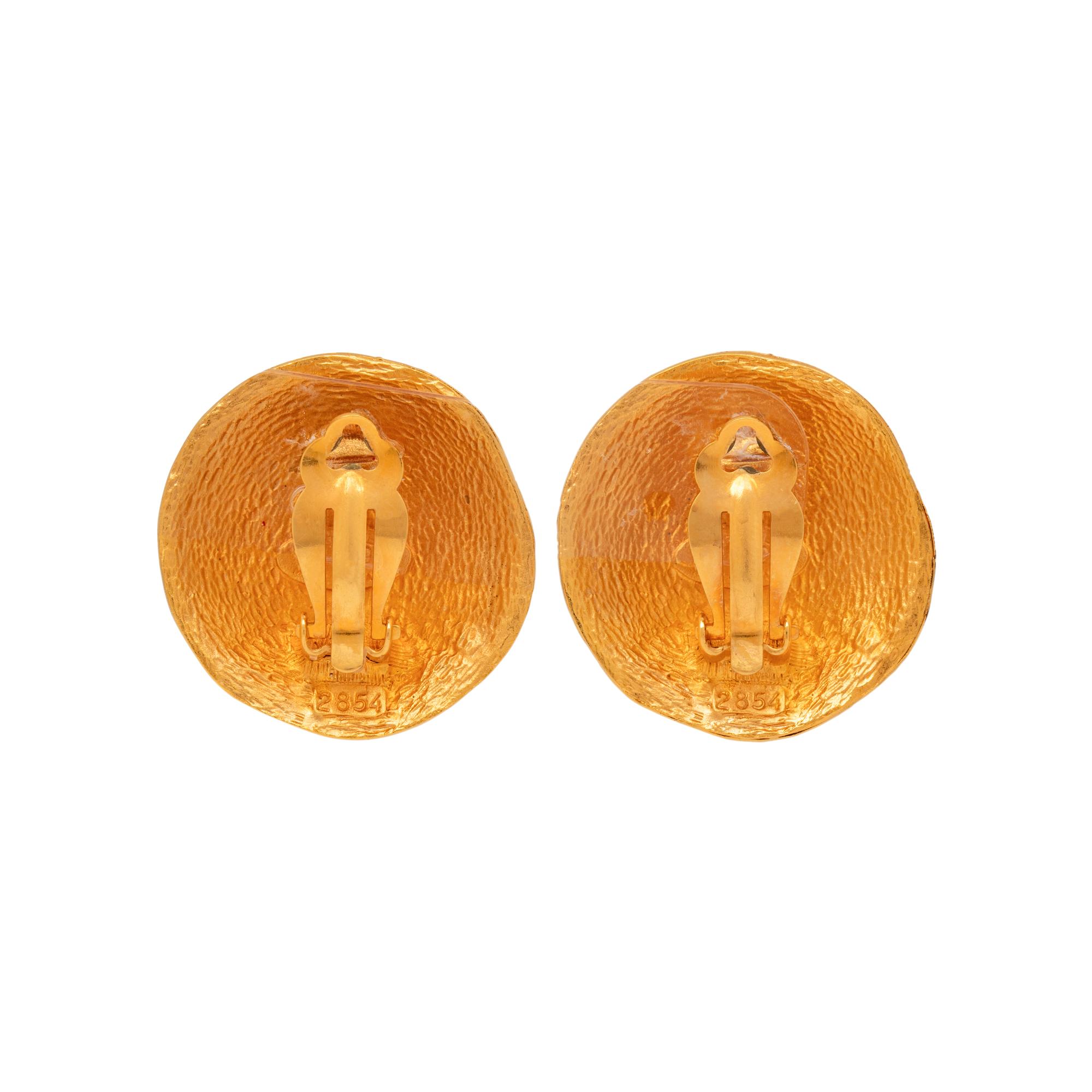 Chanel, CC Medallion Ear Clips