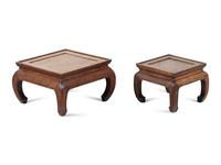 A Set of Two Chinese Huali Wood Square Stands